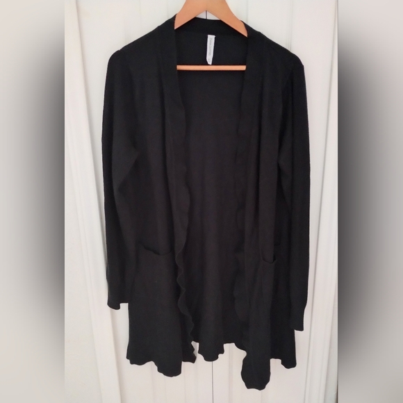 Long,Black Open Flyaway Cardigan by Zenana - Picture 1 of 12